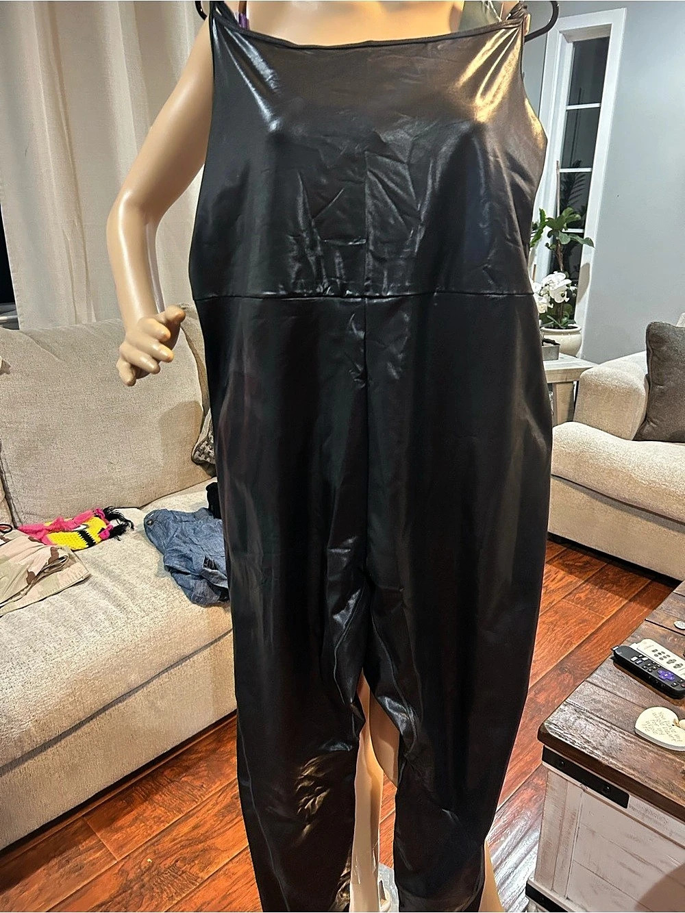 Wild Fable Faux Leather Jumpsuit in Black Size 3X NWT